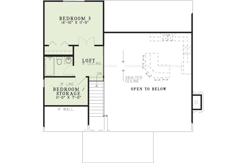 Dream House Plan - Floor Plan - Upper Floor for Country House Plan #17-2885 - 3 bed, 2 bath