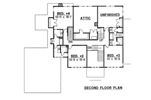 Floor Plan - Upper Floor for Traditional House Plan #67-174 - 4 bed, 4 bath