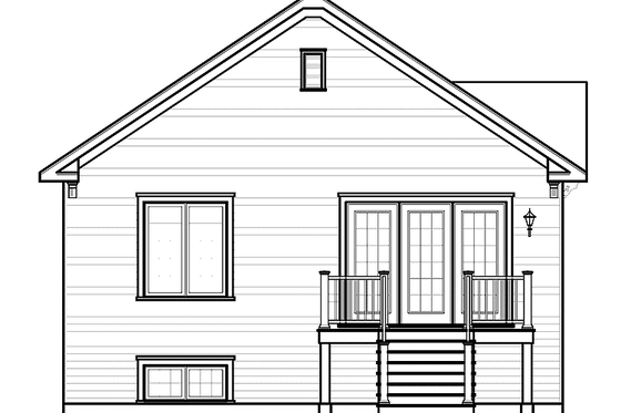 Exterior - Rear Elevation for Traditional House Plan #23-2376 - 2 bed, 1 bath
