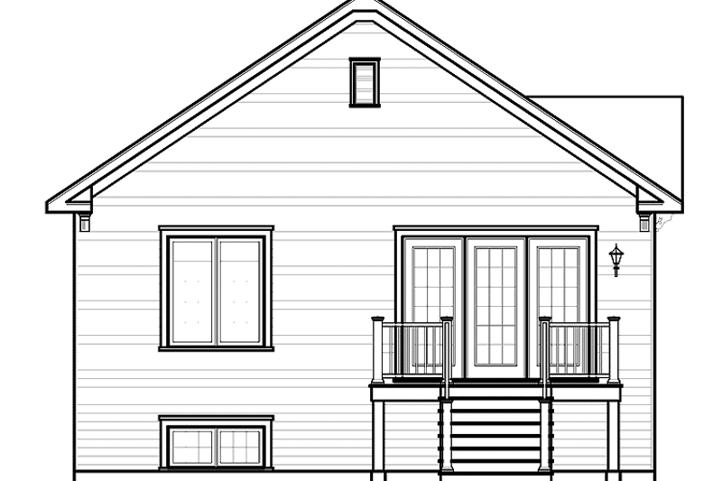 Dream House Plan - Exterior - Rear Elevation for Traditional House Plan #23-2376 - 2 bed, 1 bath