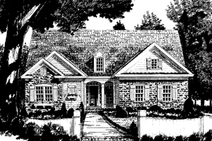 Exterior - Front Elevation 3 for Ranch House Plan #927-828 - 3 bed, 2 bath