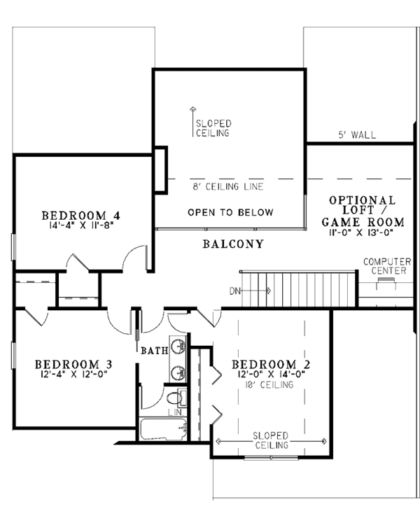 Dream House Plan - Traditional Floor Plan - Upper Floor Plan #17-2854