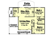Traditional Style House Plan - 2 Beds 1 Baths 900 Sq/Ft Plan #430-2 