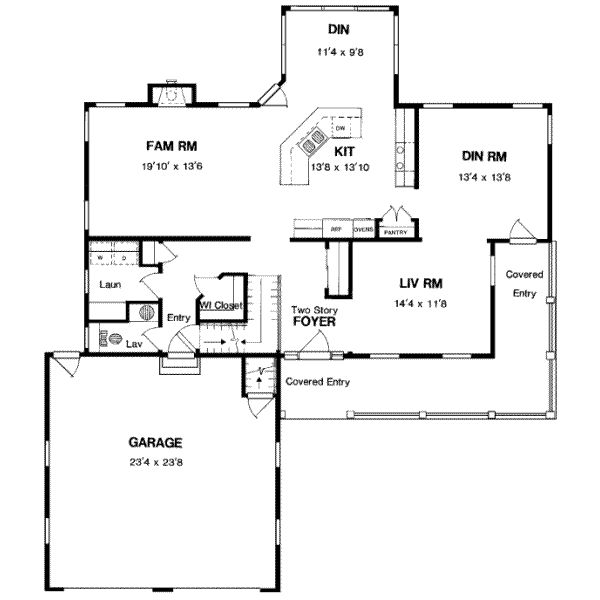 Country Floor Plan - Main Floor Plan #316-107