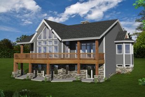 Cabin Exterior - Front Elevation Plan #117-973