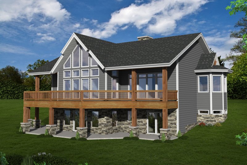 Cabin Style House Plan - 4 Beds 4 Baths 4408 Sq/Ft Plan #117-973