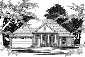 House Blueprint - Exterior - Front Elevation for Classical House Plan #472-101 - 4 bed, 2 bath