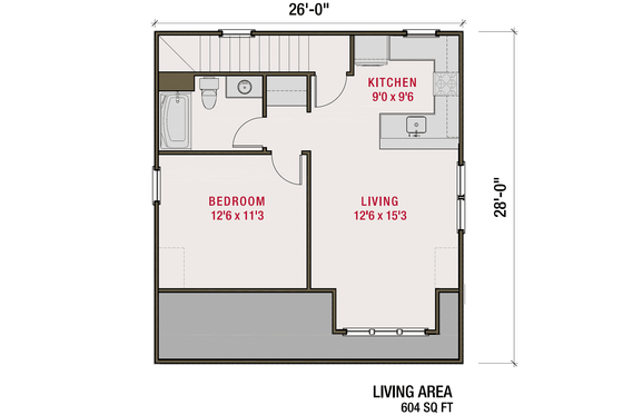Floor Plan - Upper Floor for Country House Plan #461-105 - 1 bed, 1 bath