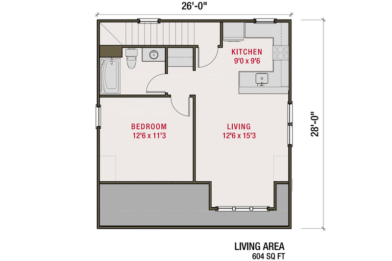 House Blueprint - Floor Plan - Upper Floor for Country House Plan #461-105 - 1 bed, 1 bath