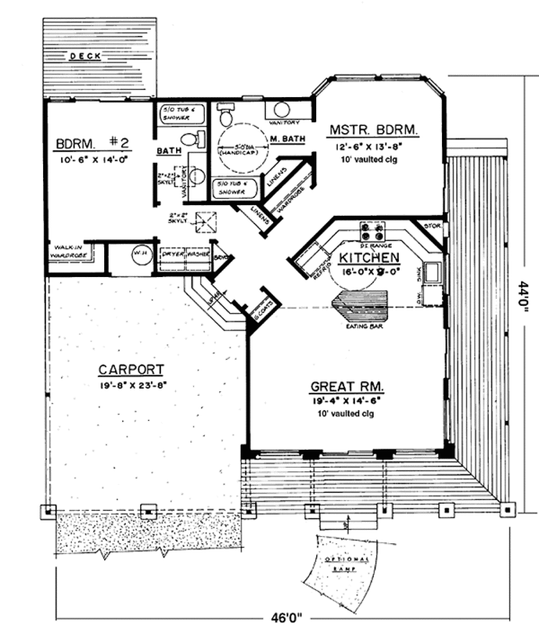 House Design - Mediterranean Floor Plan - Main Floor Plan #303-463