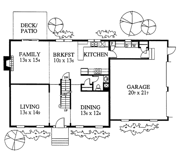 Home Plan - Colonial Floor Plan - Main Floor Plan #1053-13