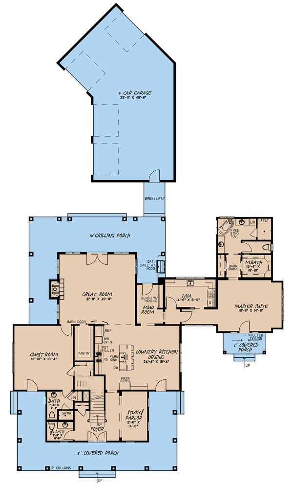 Country Floor Plan - Main Floor Plan #923-134