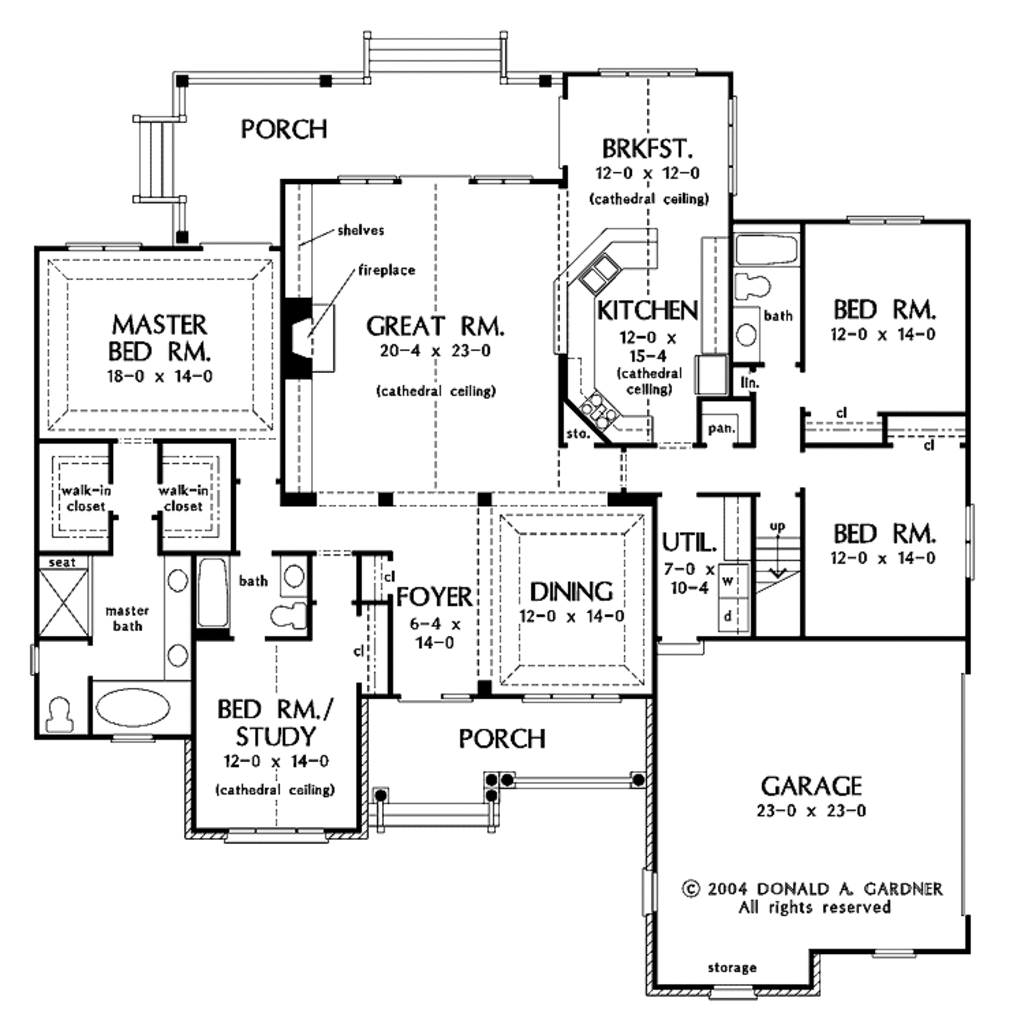 Ranch Style House Plan - 4 Beds 3 Baths 2689 Sq/Ft Plan ...