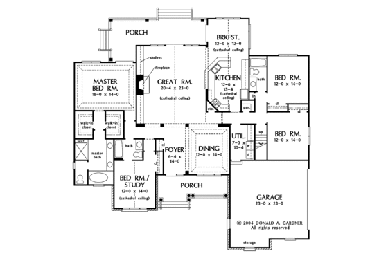 Floor Plan - Main Floor for Ranch House Plan #929-798 - 4 bed, 3 bath