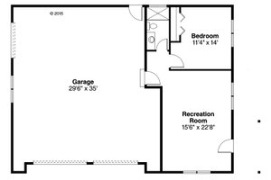 Floor Plan - Main Floor for Craftsman House Plan #124-1071 - 1 bed, 1 bath