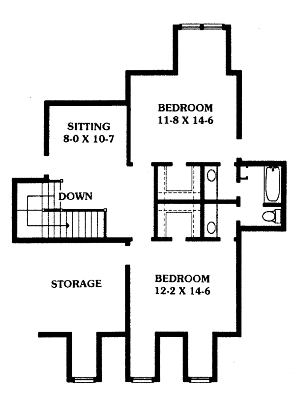 Home Plan - Classical Floor Plan - Upper Floor Plan #1047-42