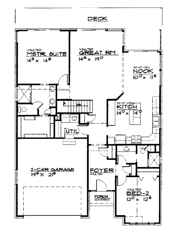 Home Plan - Ranch Floor Plan - Main Floor Plan #308-274