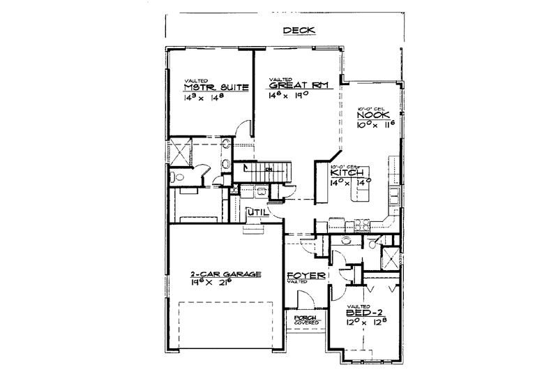 Home Plan - Floor Plan - Main Floor for Ranch House Plan #308-274 - 2 bed, 2 bath