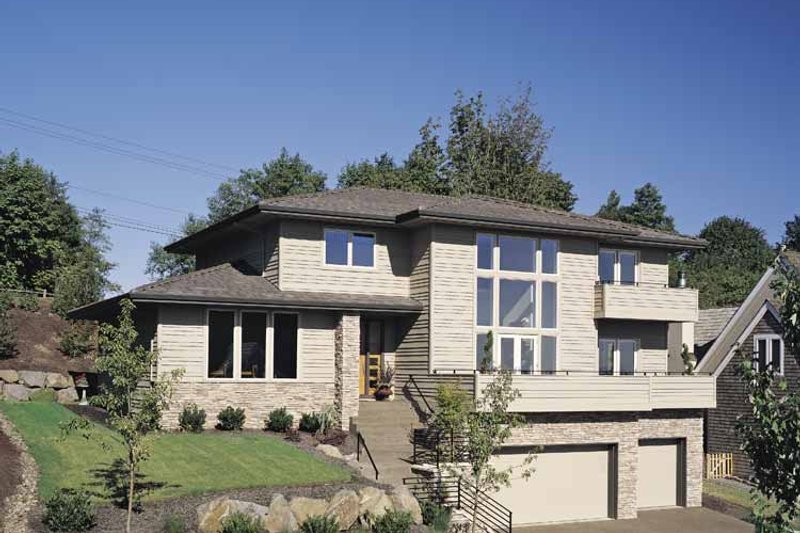 Home Plan - Exterior - Front Elevation 3 for Prairie House Plan #48-857 - 3 bed, 3 bath