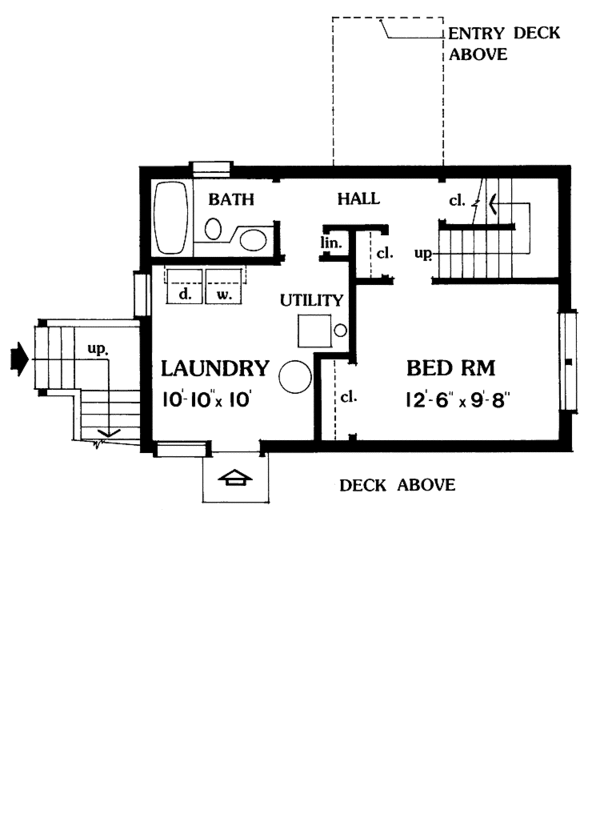 Architectural House Design - Contemporary Floor Plan - Lower Floor Plan #456-72