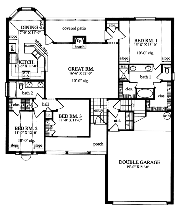 House Plan Design - Country Floor Plan - Main Floor Plan #42-461