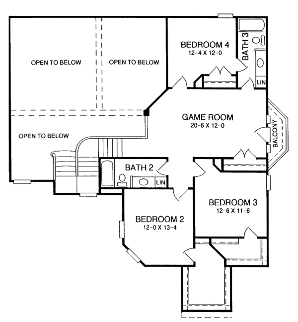 Architectural House Design - Country Floor Plan - Upper Floor Plan #952-25