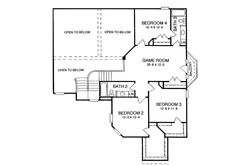 Architectural House Design - Floor Plan - Upper Floor for Country House Plan #952-25 - 4 bed, 3.5 bath