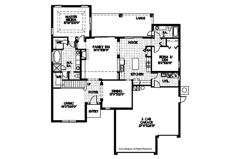 Home Plan - Floor Plan - Main Floor for Mediterranean House Plan #999-109 - 5 bed, 3 bath