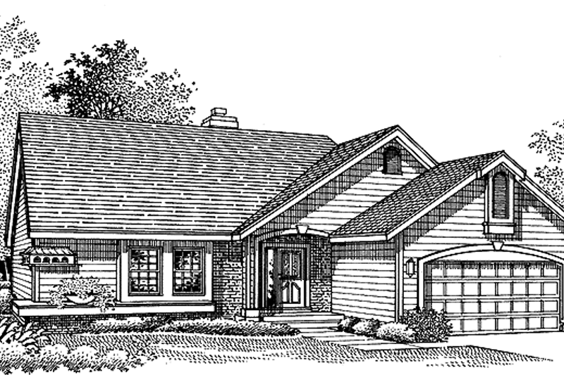 House Blueprint - Ranch Exterior - Front Elevation Plan #320-537