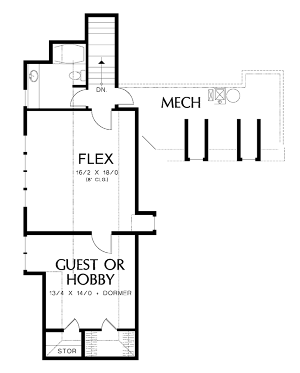 Architectural House Design - European Floor Plan - Upper Floor Plan #48-878