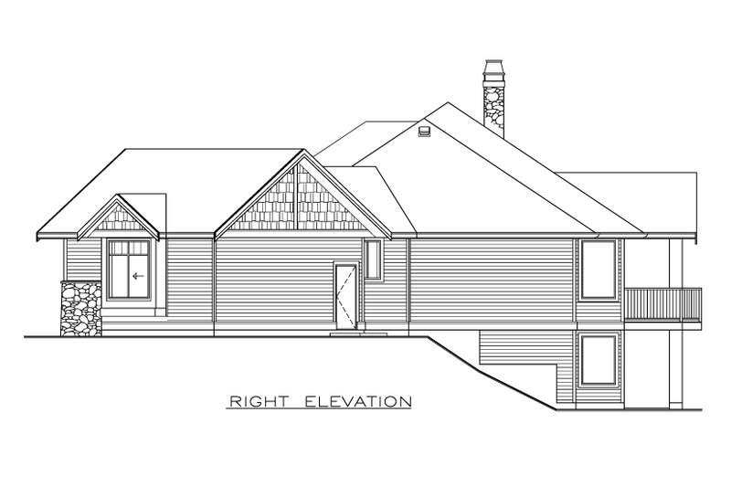 House Blueprint - Exterior - Other Elevation 1 for Craftsman House Plan #1100-94 - 2 bed, 2 bath