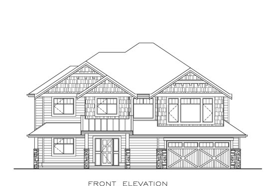 Exterior - Front Elevation 3 for Craftsman House Plan #1100-40 - 3 bed, 2 bath
