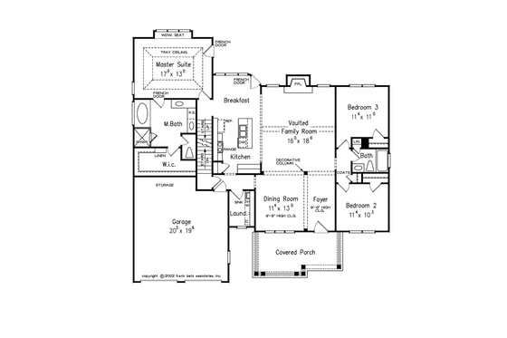 Floor Plan - Main Floor for Colonial House Plan #927-669 - 3 bed, 2 bath