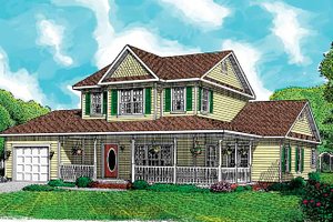 Dream House Plan - Country Exterior - Front Elevation Plan #11-244