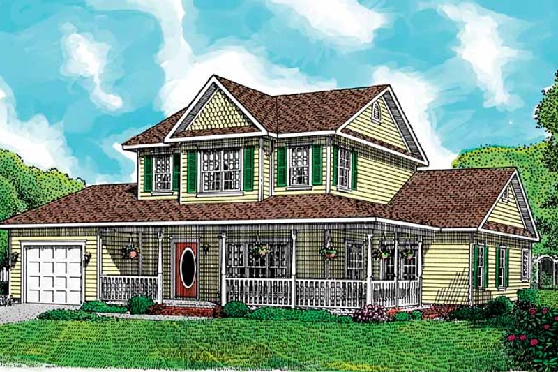 Home Plan - Country Exterior - Front Elevation Plan #11-244