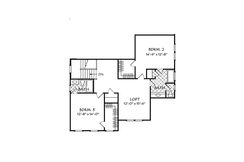 Home Plan - Floor Plan - Upper Floor for Craftsman House Plan #927-530 - 3 bed, 3.5 bath