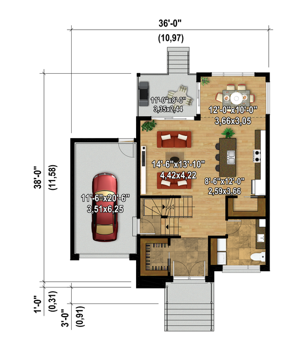 Modern Floor Plan - Main Floor Plan #25-5004