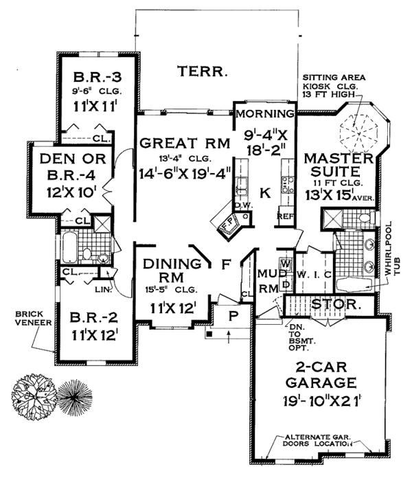 Colonial Floor Plan - Main Floor Plan #3-278