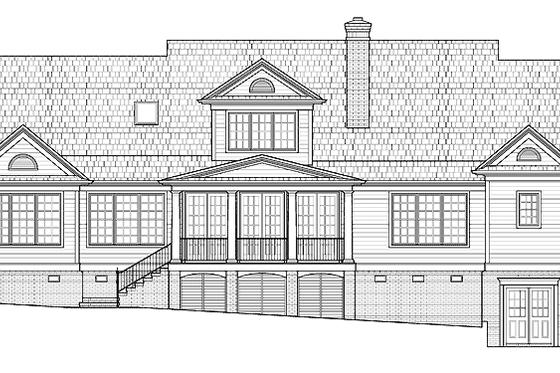 Exterior - Rear Elevation for Country House Plan #1054-17 - 4 bed, 3.5 bath