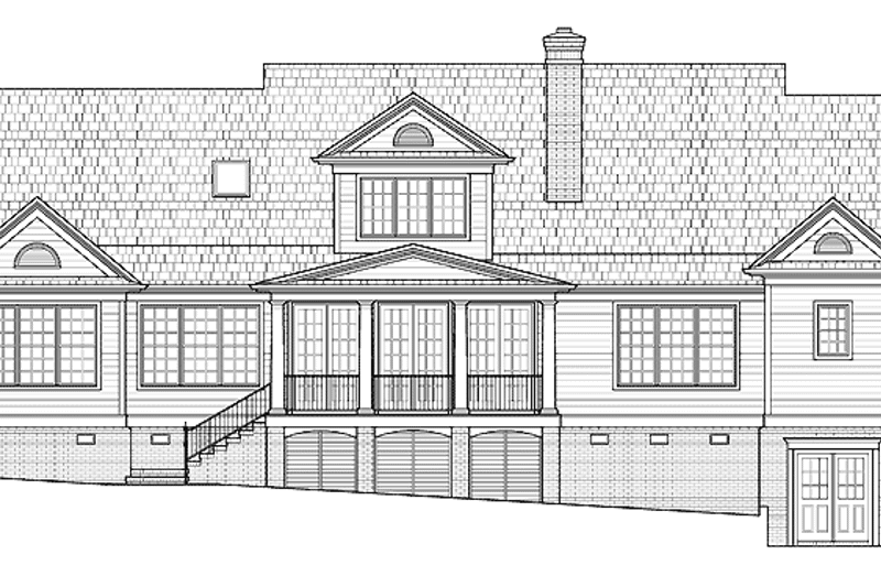 Home Plan - Exterior - Rear Elevation for Country House Plan #1054-17 - 4 bed, 3.5 bath