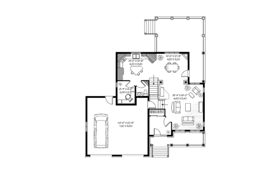 Floor Plan - Main Floor for Country House Plan #23-2441 - 3 bed, 1.5 bath