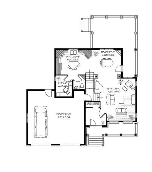 House Plan Design - Country Floor Plan - Main Floor Plan #23-2441