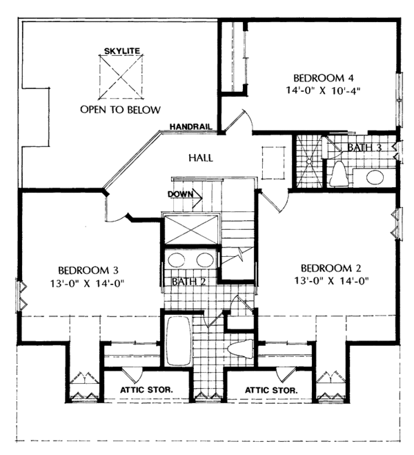 Home Plan - Classical Floor Plan - Upper Floor Plan #417-522