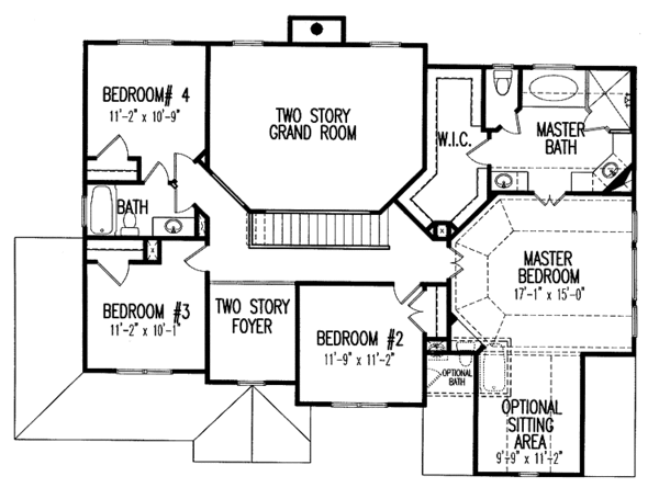 Dream House Plan - Country Floor Plan - Upper Floor Plan #54-180