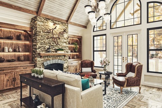 Interior - Family Room 1 for Craftsman House Plan #54-709 - 3 bed, 3 bath