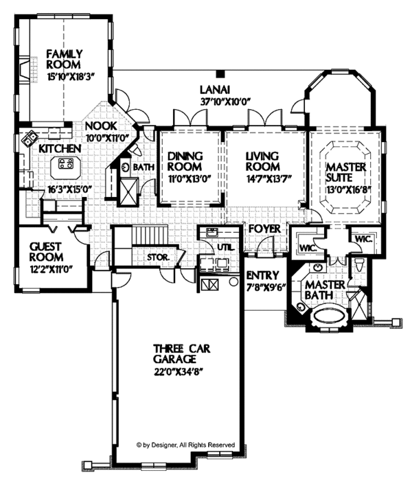 Home Plan - Traditional Floor Plan - Main Floor Plan #999-53