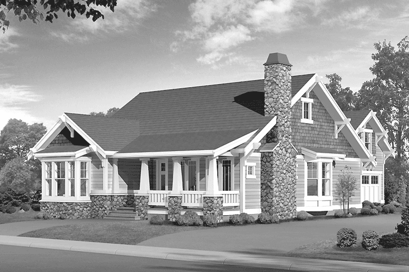 House Blueprint - Exterior - Front Elevation 3 for Craftsman House Plan #132-258 - 5 bed, 3 bath