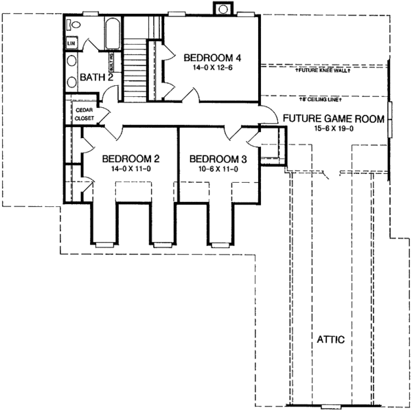 House Plan Design - Country Floor Plan - Upper Floor Plan #952-68