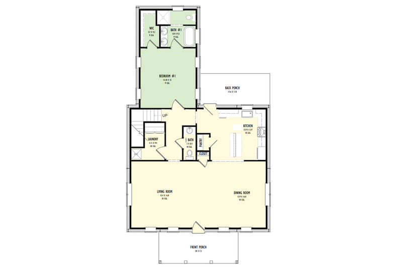 Home Plan - Floor Plan - Main Floor for Farmhouse House Plan #1092-17 - 3 bed, 3.5 bath