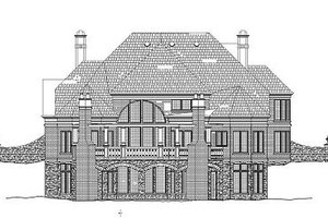 Exterior - Rear Elevation for European House Plan #119-309 - 4 bed, 4 bath